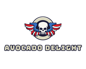 Patriotic Skull Wing logo design