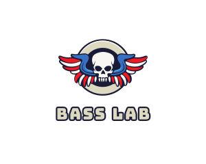 Patriotic Skull Wing logo design