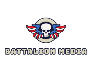 Patriotic Skull Wing logo design