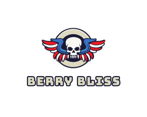 Patriotic Skull Wing logo design