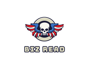 Patriotic Skull Wing logo design