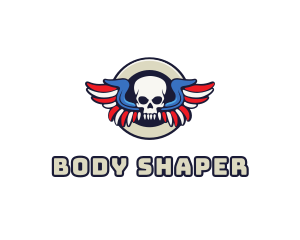 Patriotic Skull Wing logo design