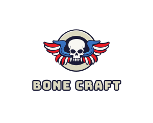 Patriotic Skull Wing logo design