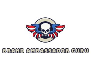 Patriotic Skull Wing logo design