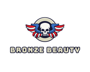 Patriotic Skull Wing logo design