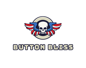 Patriotic Skull Wing logo design