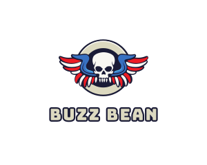 Patriotic Skull Wing logo design