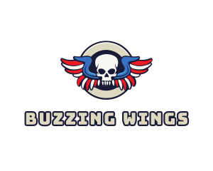 Patriotic Skull Wing logo design