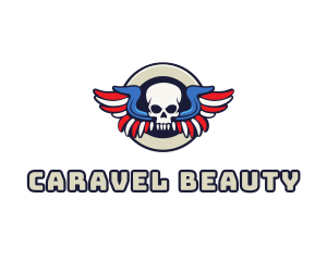 Patriotic Skull Wing logo design