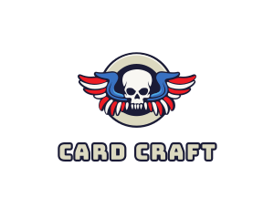 Patriotic Skull Wing logo design