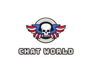 Patriotic Skull Wing logo design