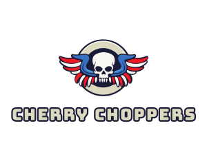 Patriotic Skull Wing logo design