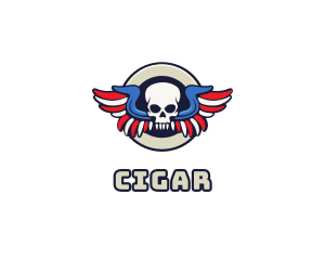 Patriotic Skull Wing logo design