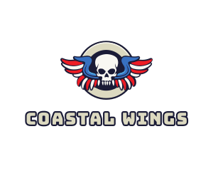 Patriotic Skull Wing logo design