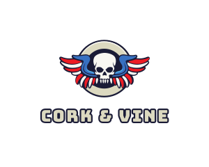 Patriotic Skull Wing logo design