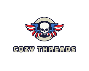 Patriotic Skull Wing logo design