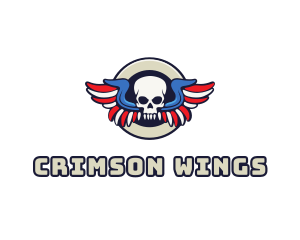 Patriotic Skull Wing logo design