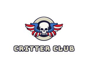 Patriotic Skull Wing logo design