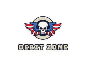 Patriotic Skull Wing logo design