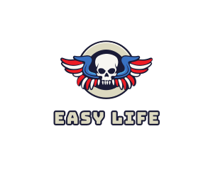 Patriotic Skull Wing logo design