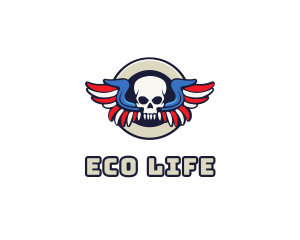 Patriotic Skull Wing logo design