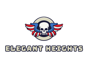 Patriotic Skull Wing logo design