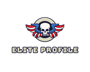 Patriotic Skull Wing logo design