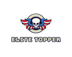 Patriotic Skull Wing logo design