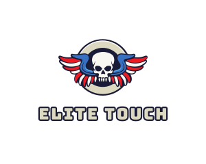 Patriotic Skull Wing logo design