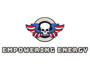 Patriotic Skull Wing logo design