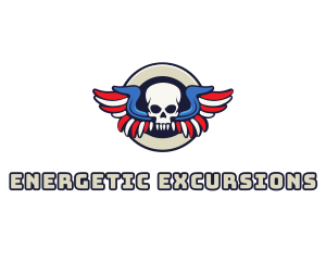 Patriotic Skull Wing logo design