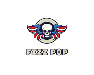 Patriotic Skull Wing logo design