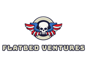 Patriotic Skull Wing logo design