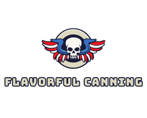 Patriotic Skull Wing logo design