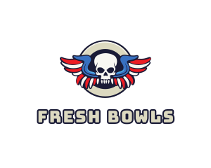 Patriotic Skull Wing logo design