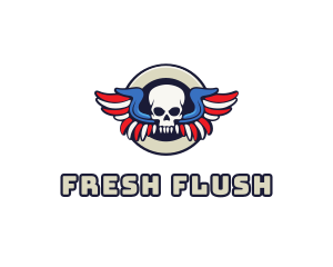 Patriotic Skull Wing logo design