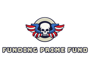 Patriotic Skull Wing logo design