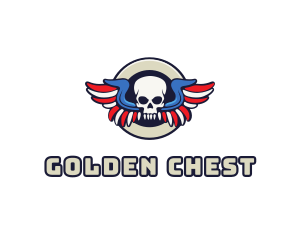 Patriotic Skull Wing logo design