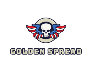 Patriotic Skull Wing logo design