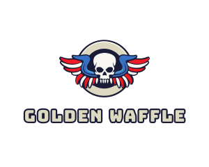 Patriotic Skull Wing logo design