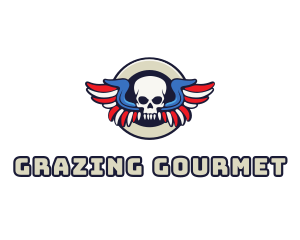 Patriotic Skull Wing logo design