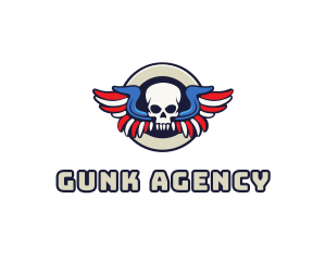 Patriotic Skull Wing logo design