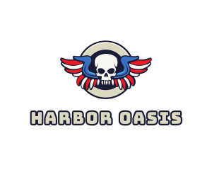 Patriotic Skull Wing logo design