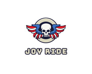 Patriotic Skull Wing logo design