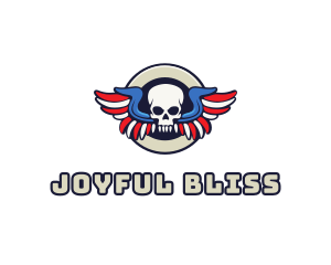 Patriotic Skull Wing logo design