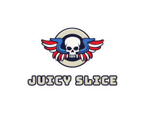 Patriotic Skull Wing logo design