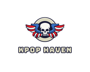 Patriotic Skull Wing logo design