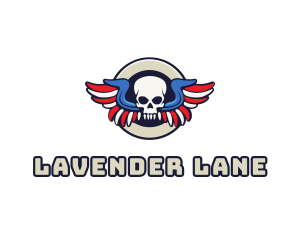 Patriotic Skull Wing logo design