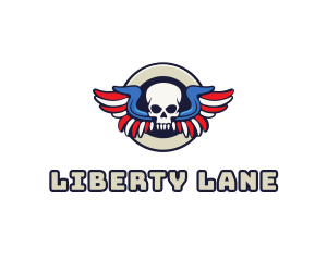 Patriotic Skull Wing logo