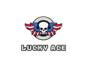 Patriotic Skull Wing logo design